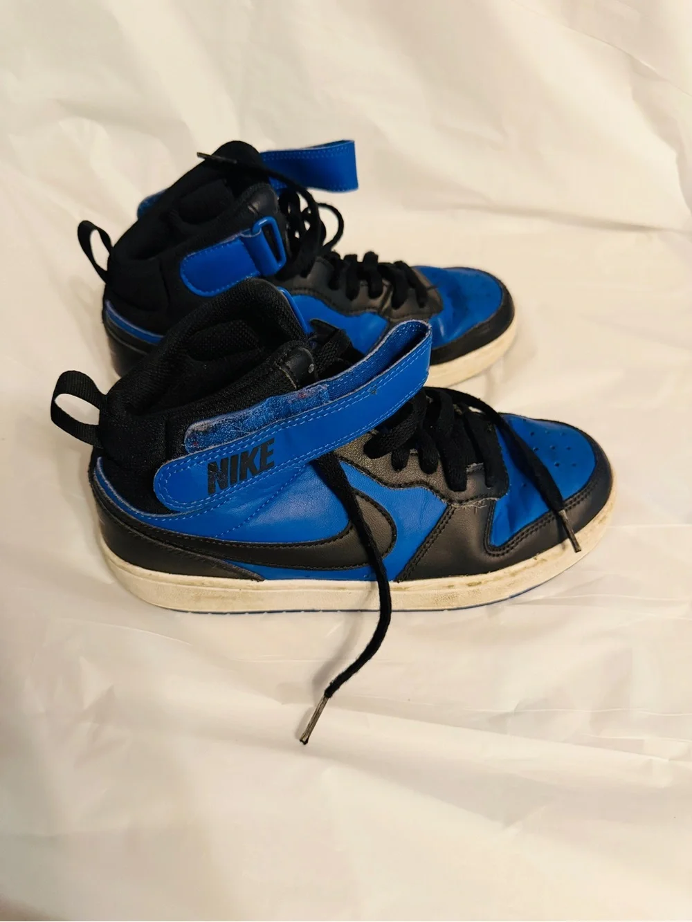 Nike Court Borough Mid 2 CD7782-404 Blue Black High Top Shoes Size 4.5Y